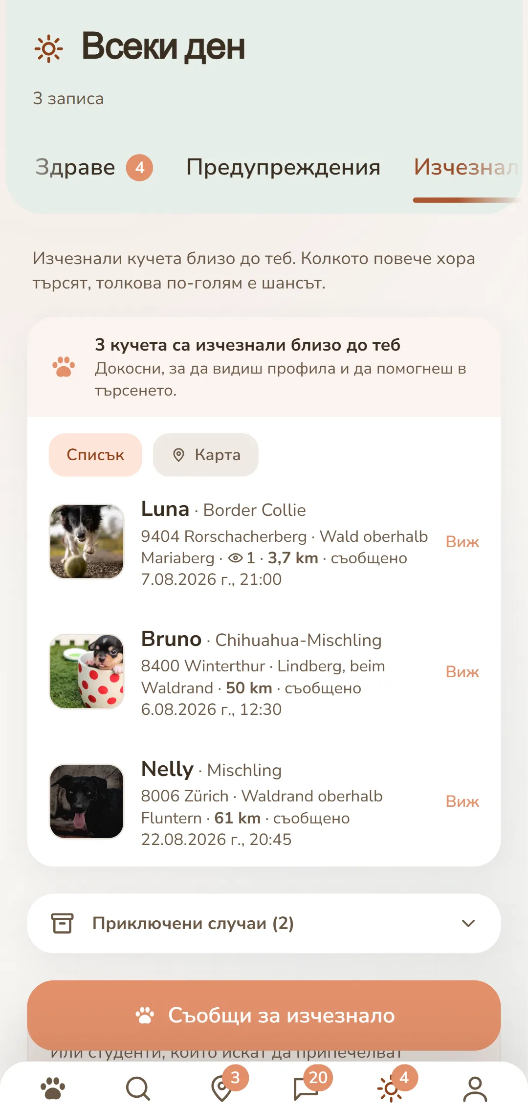 Изгубени кучета наблизо – със снимка, място и час