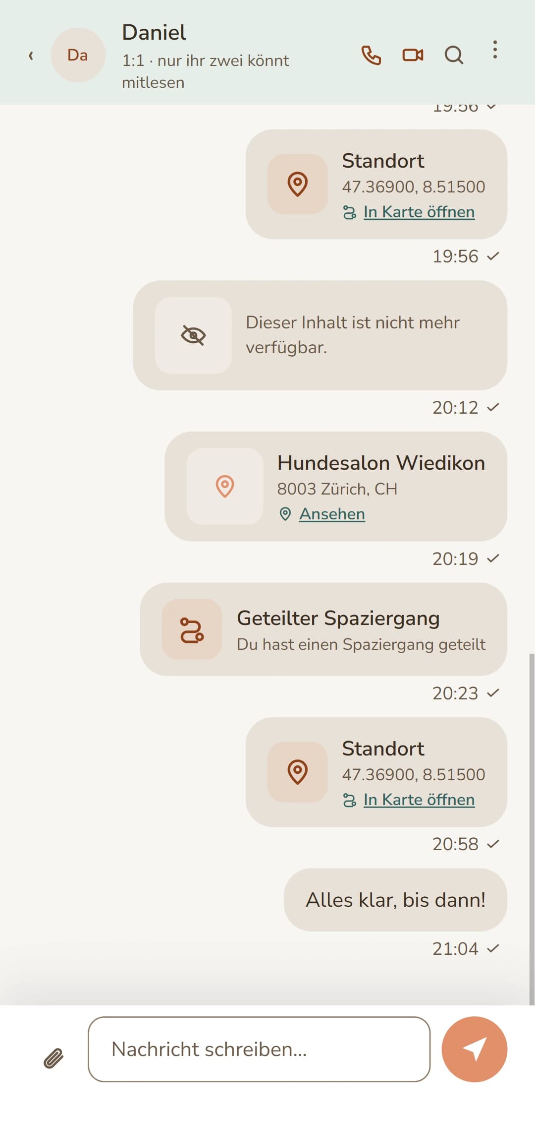 Ein offener Chat: der ganze Verlauf auf einen Blick