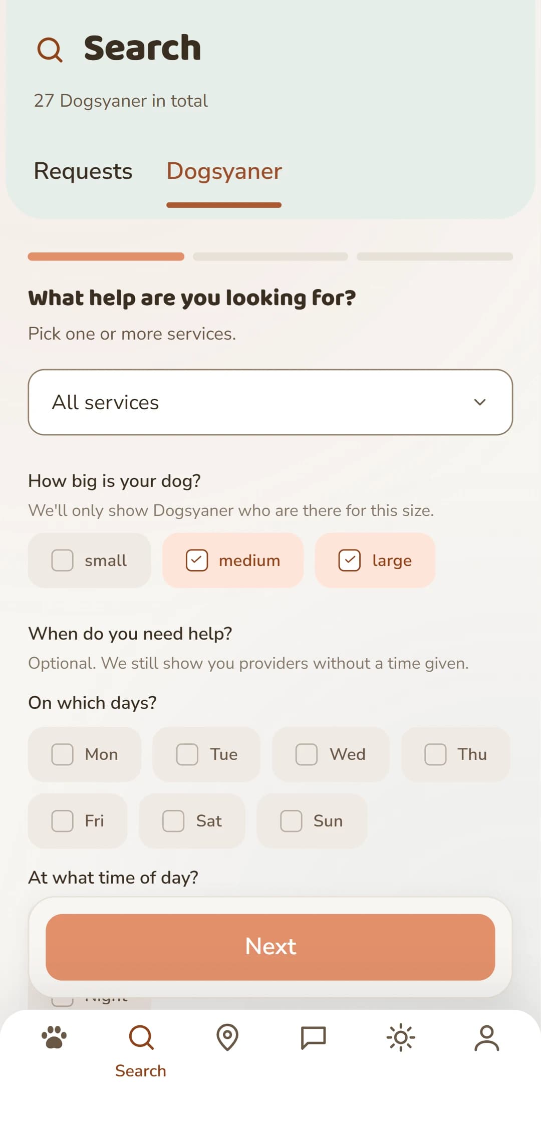 Fine filters: service, dog size and further criteria