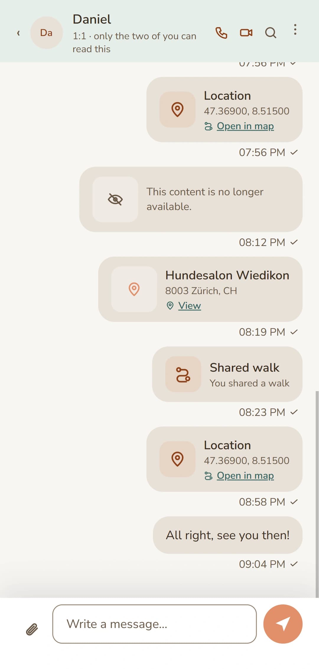 An open chat: the whole thread at a glance