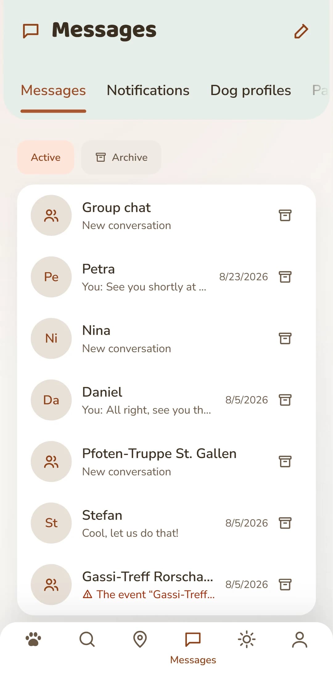 All conversations at a glance, the most recent on top