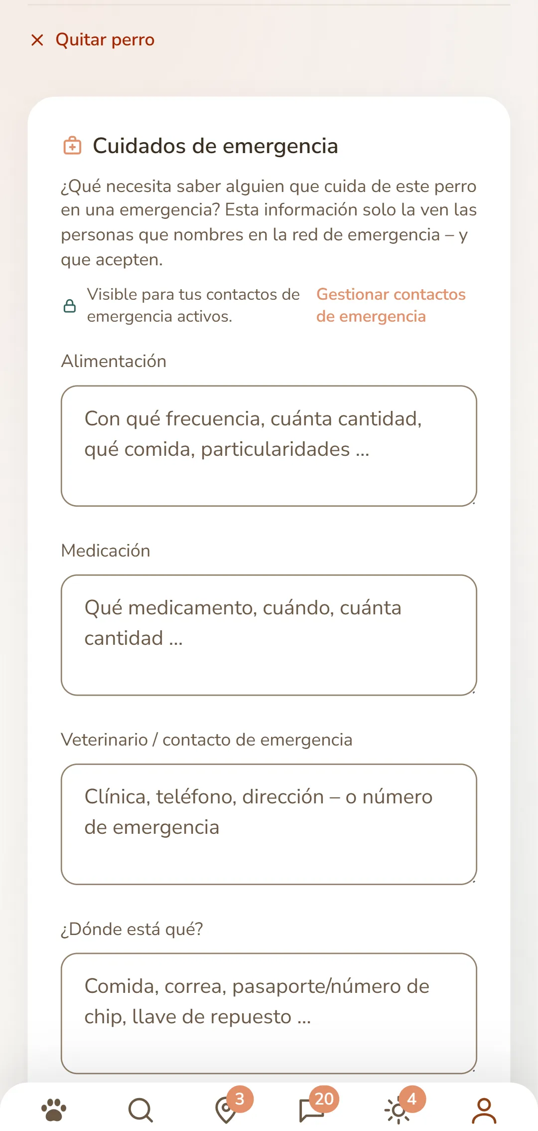 La ficha de cuidados de un perro: alimentación, medicamentos, veterinario