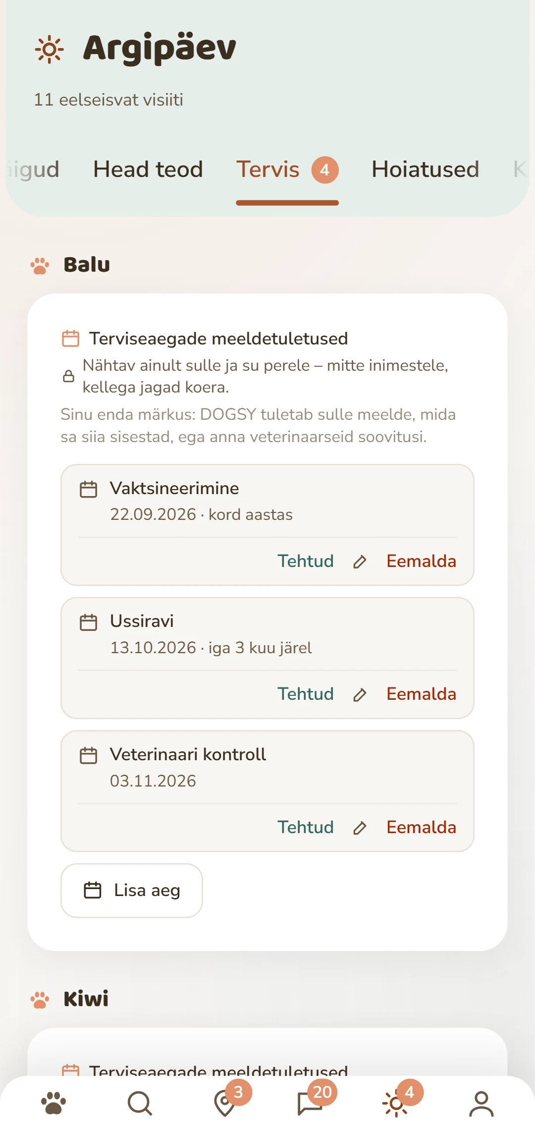 Terviseajad iga koera jaoks: vaktsineerimine, ussitõrje, puugikaitse ja muu
