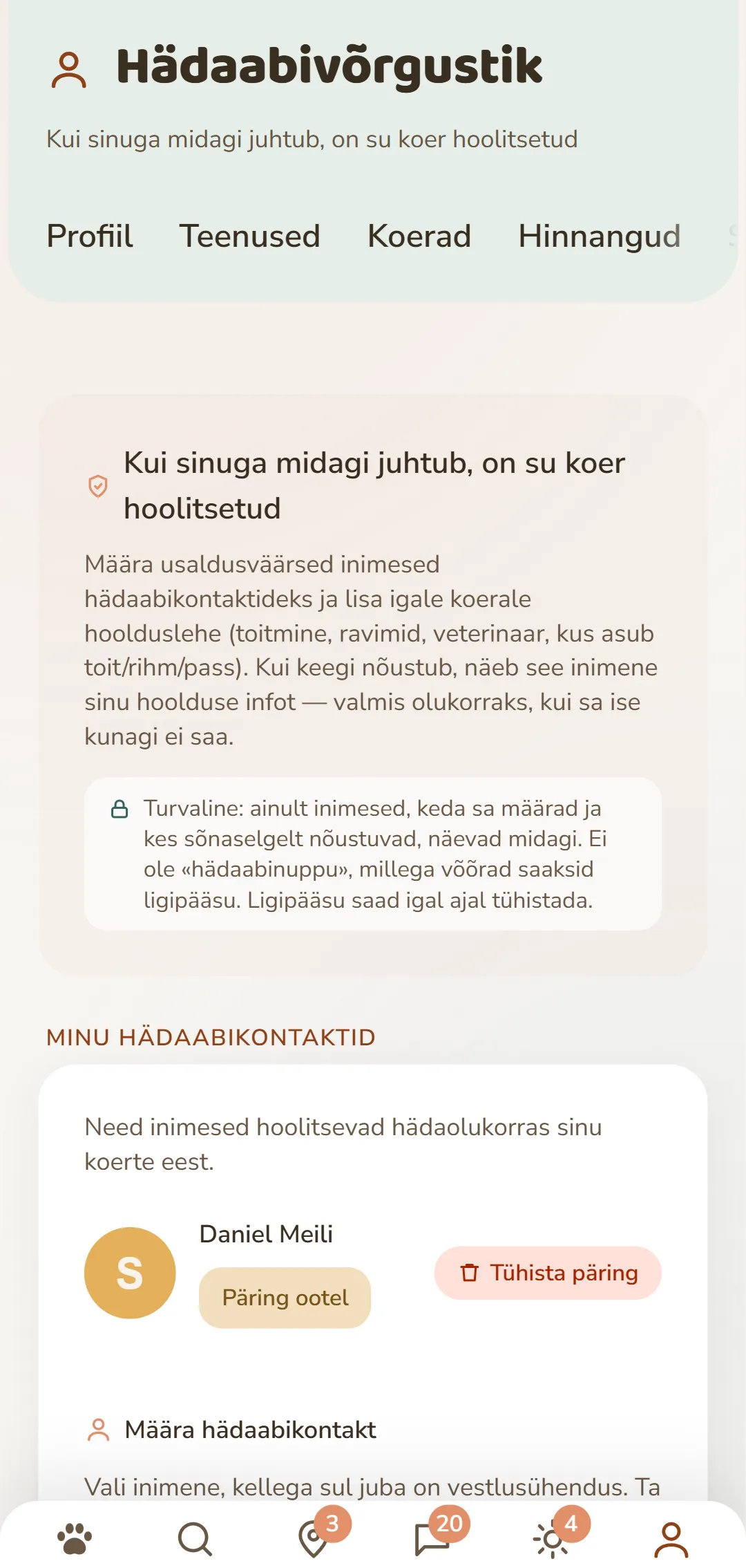 Su hädaabikontaktid ja avatud päringud ühes kohas