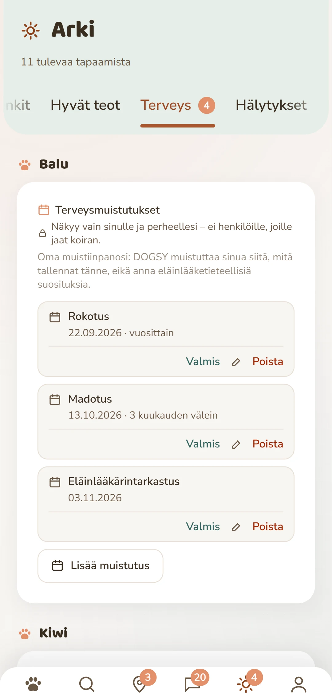 Terveysajat koiraa kohti: rokotus, madotus, punkkisuoja ja muut