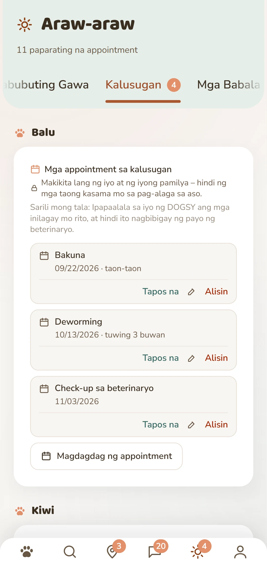 Mga appointment sa kalusugan bawat aso: bakuna, deworming, proteksyon laban sa tick, at higit pa