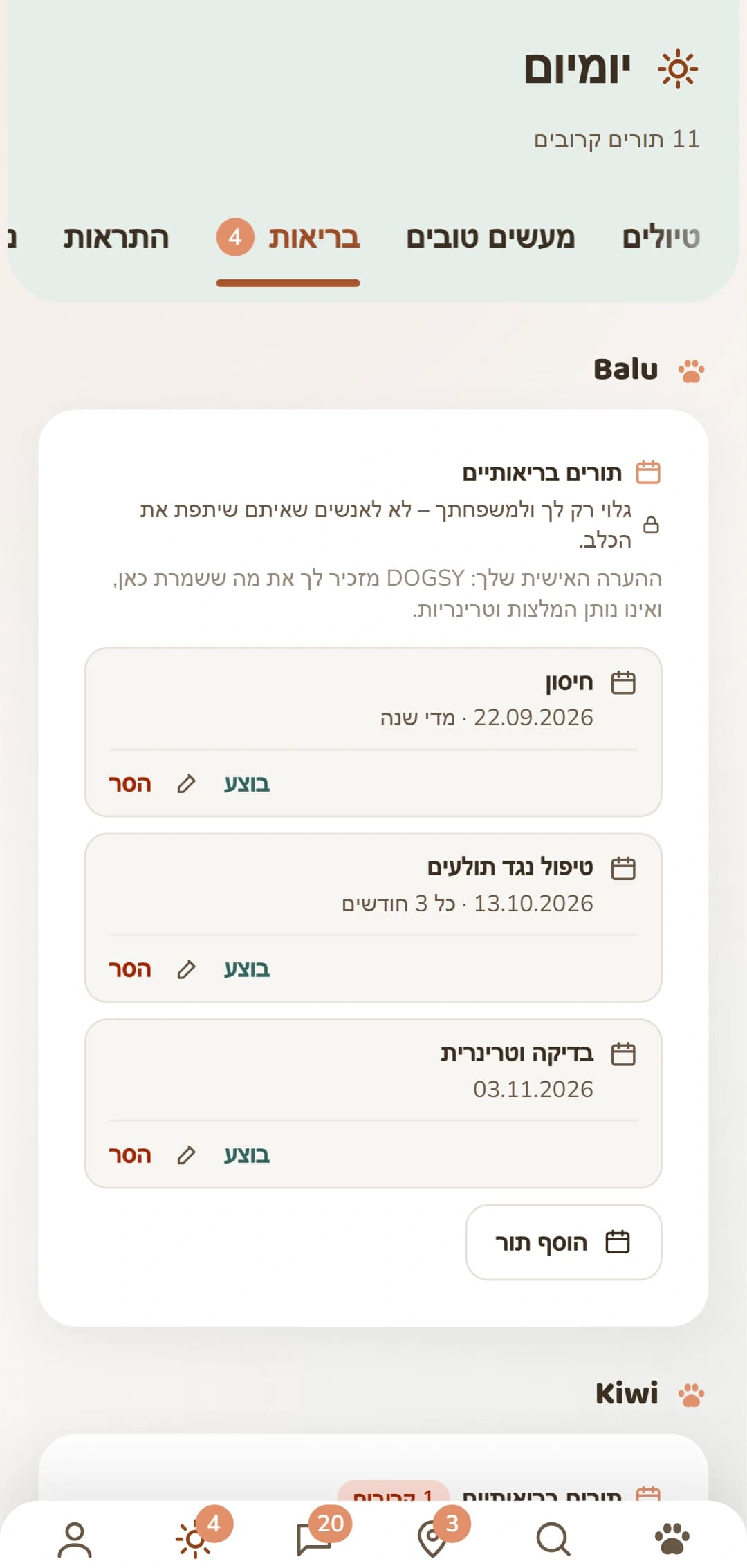 תורים לבריאות לכל כלב: חיסון, טיפול נגד תולעים, הגנה מפני קרציות ועוד