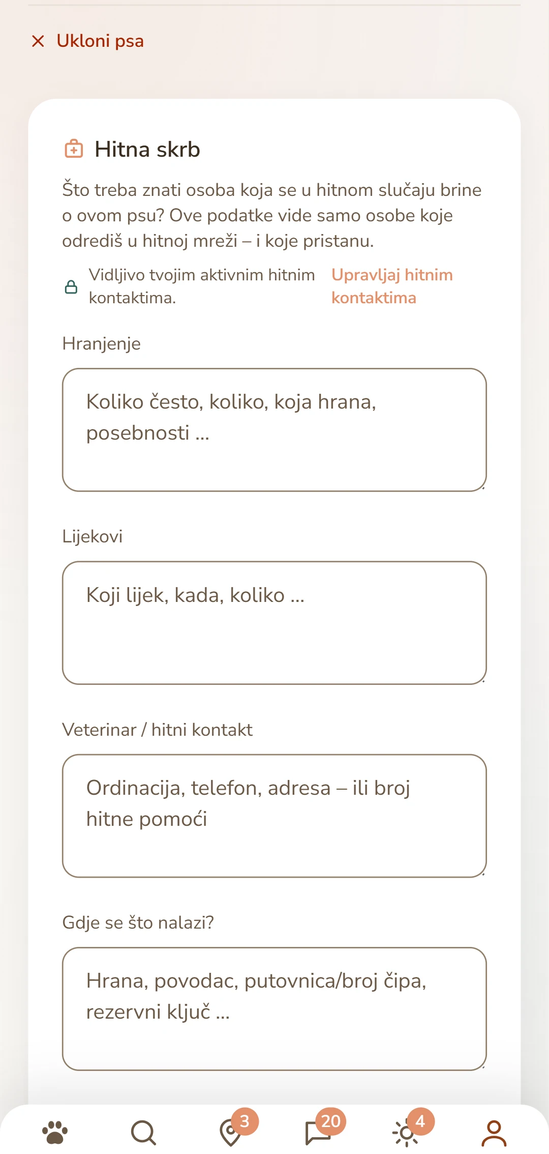 List skrbi za psa: hranjenje, lijekovi, veterinar