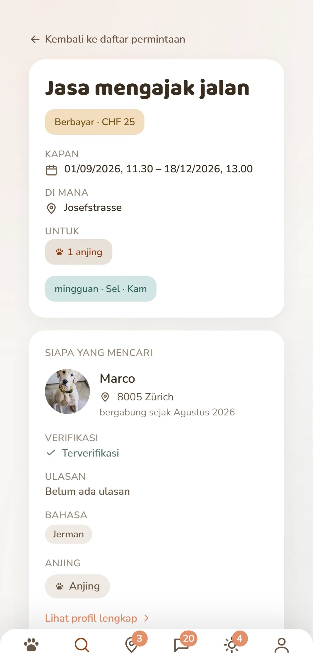 Permintaan yang sudah jadi, seperti yang dilihat Dogsyaner lain