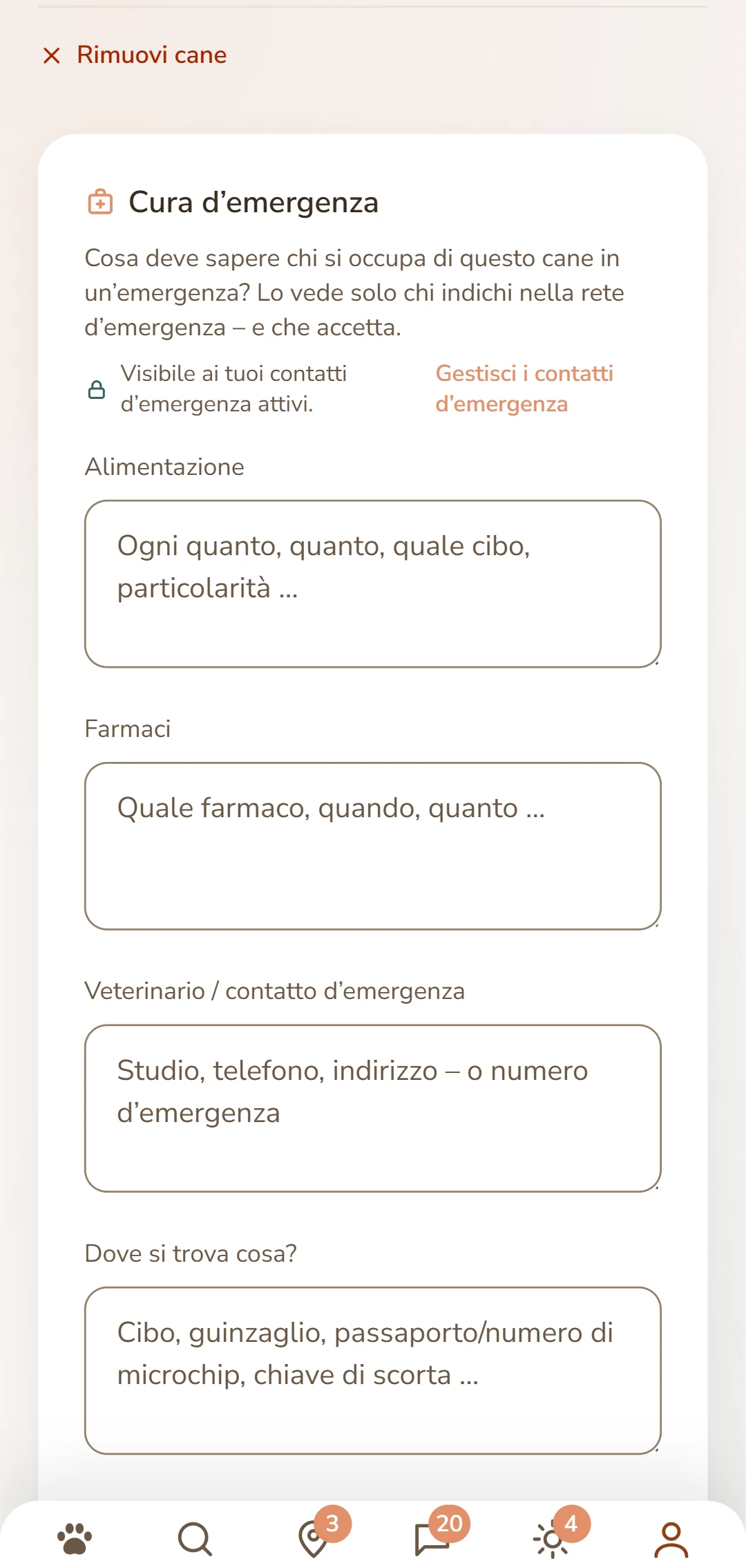 La scheda di un cane: alimentazione, farmaci, veterinario