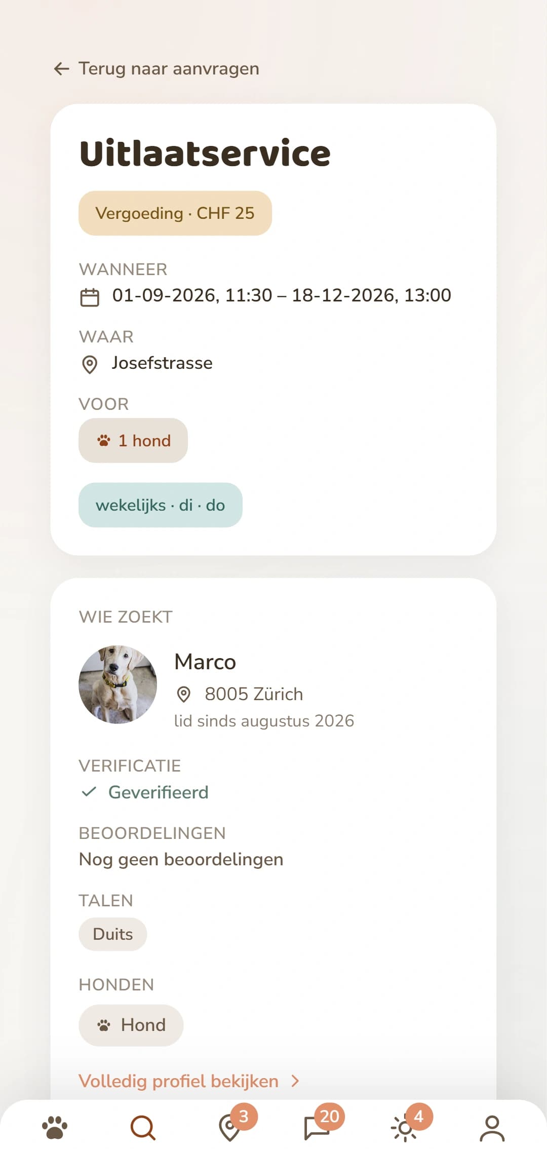 Het voltooide verzoek, zoals andere Dogsyaner het te zien krijgen