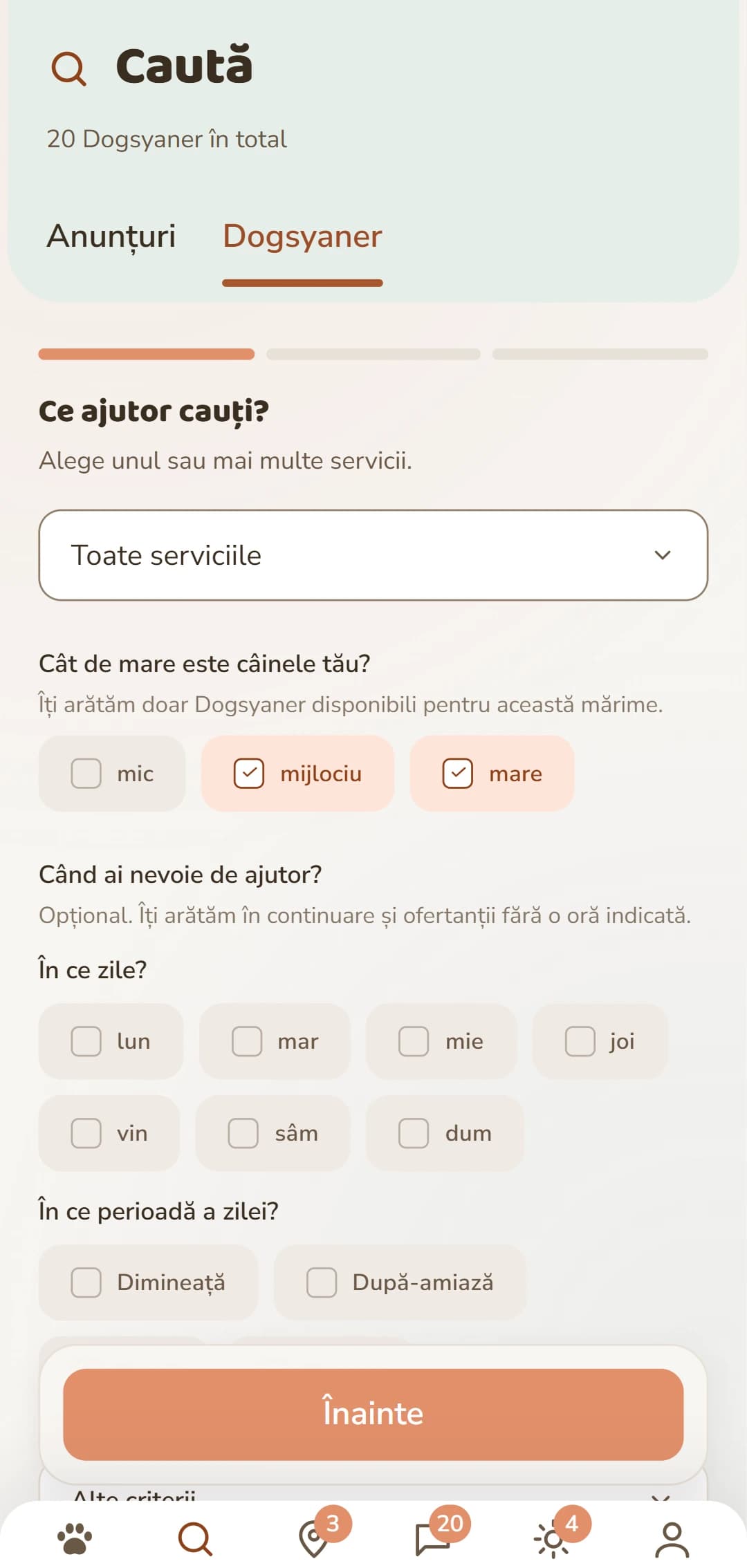 Filtrare fină: serviciu, mărimea câinelui și alte criterii