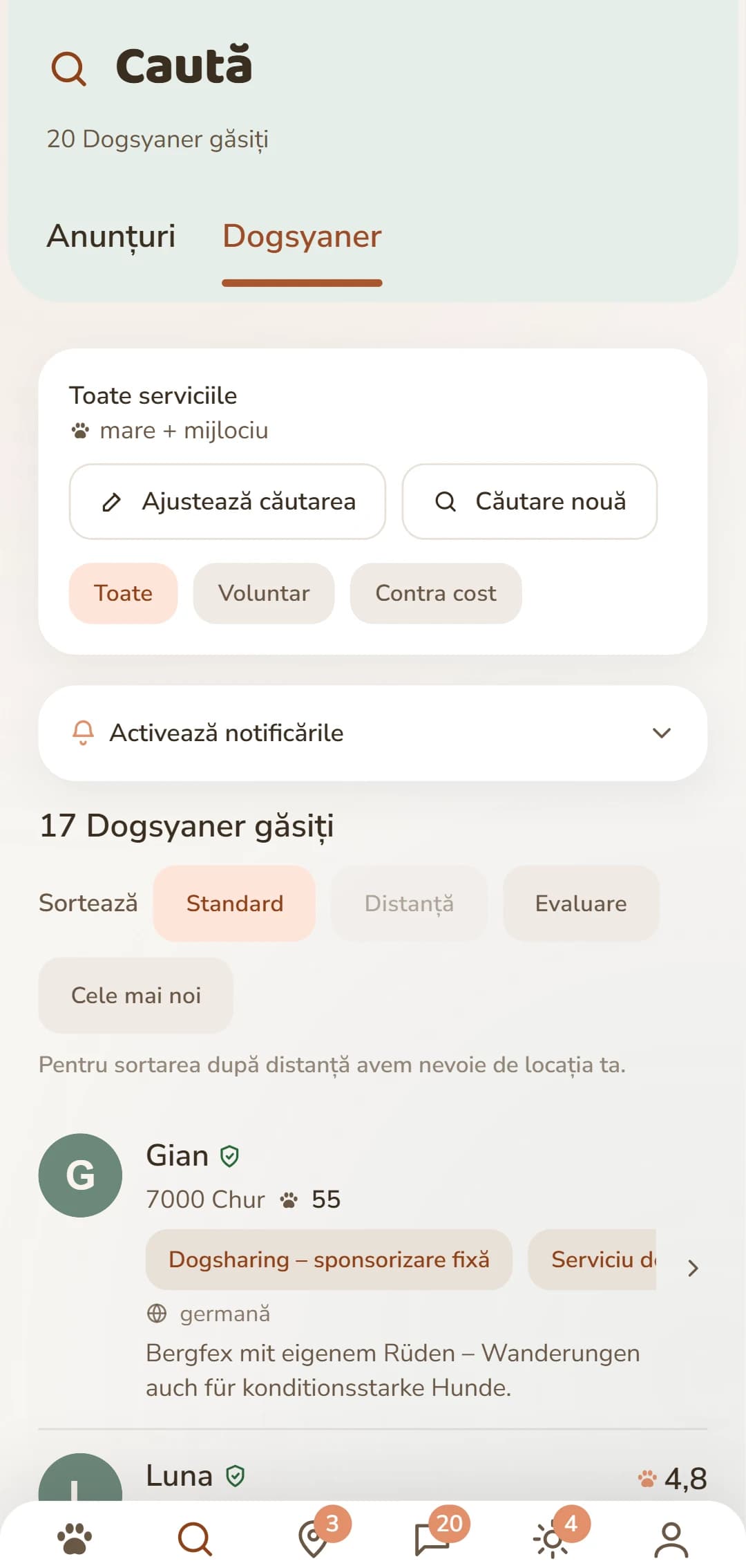 Lista de rezultate: Dogsyaner lângă tine