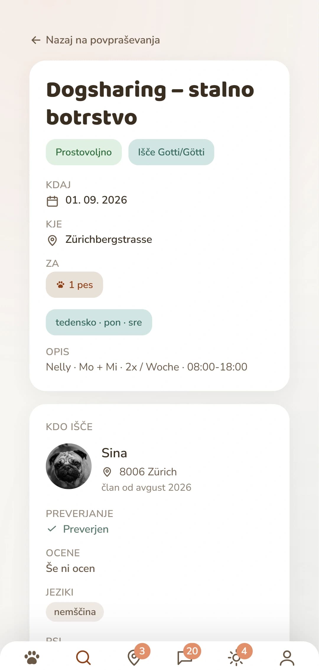 Oglas za Dogsharing podrobno: obdobje, kraj in kdo stoji za njim