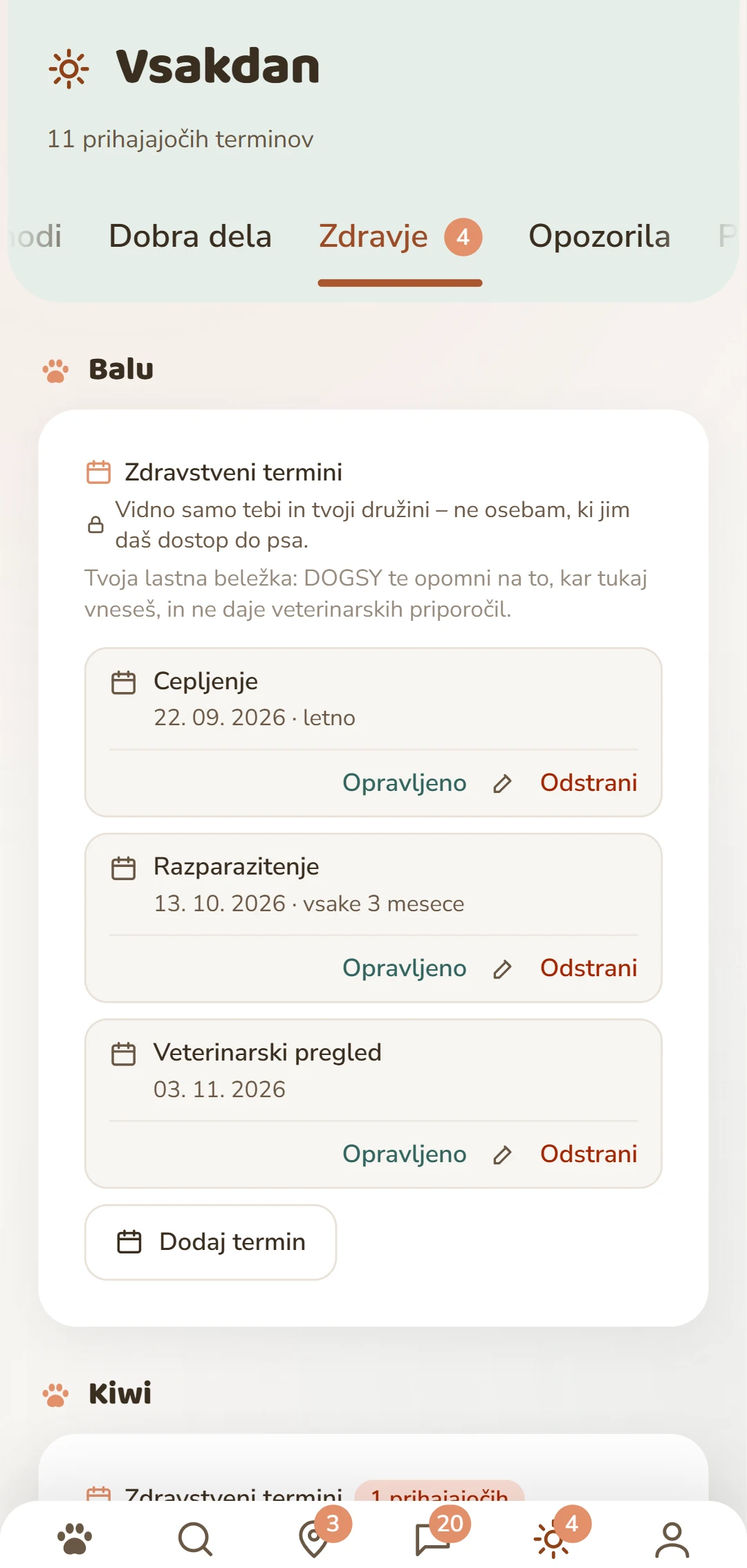 Zdravstveni termini po psu: cepljenje, razglistenje, zaščita pred klopi in več