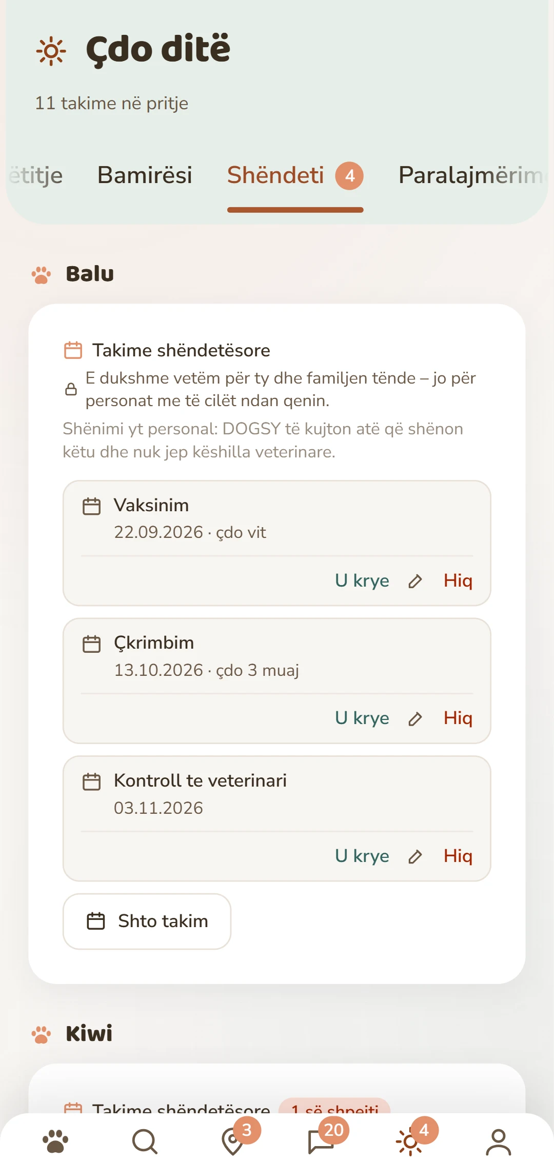 Takime shëndetësore për çdo qen: vaksinim, çkurmbatosje, mbrojtje nga puleritë dhe më shumë