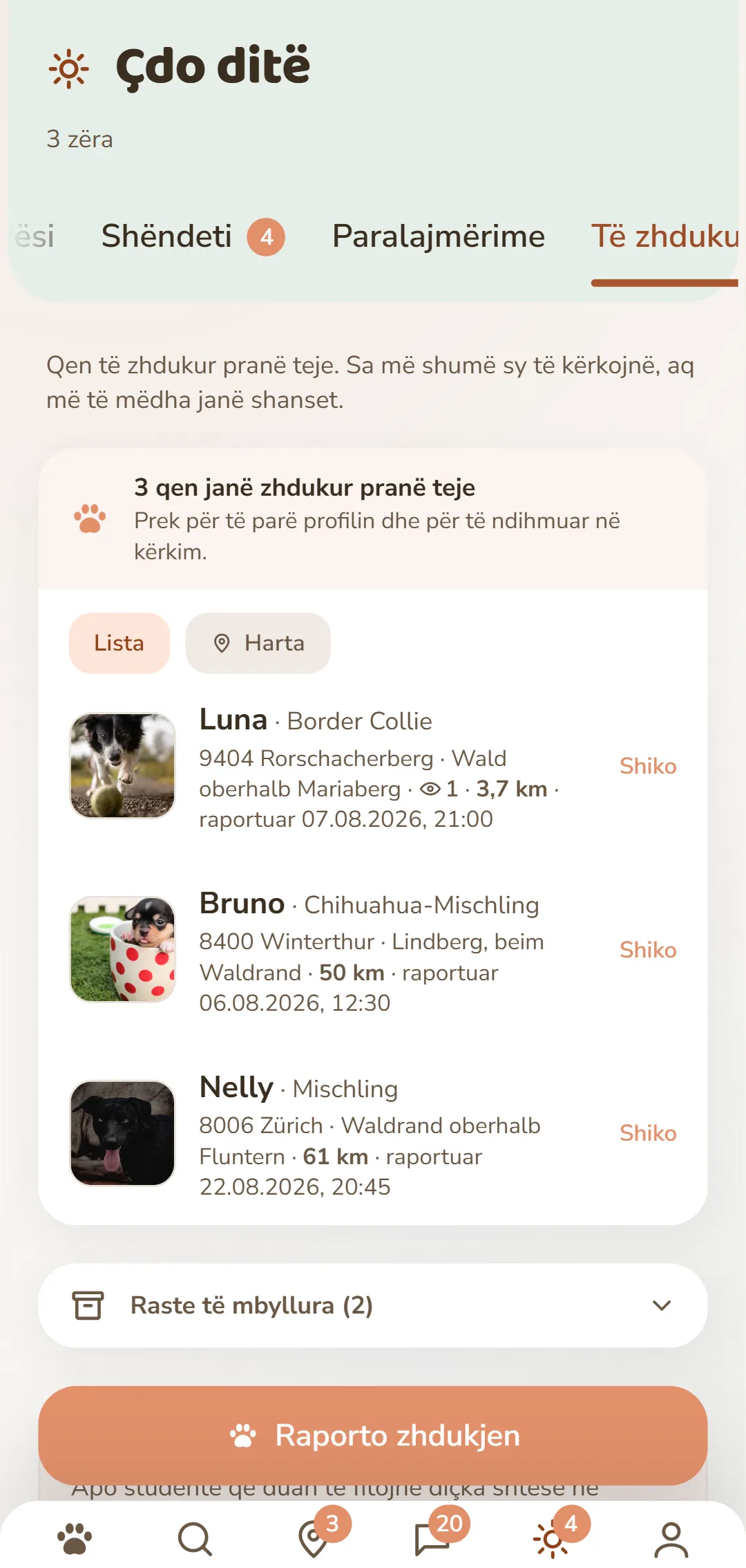 Qentë e zhdukur në afërsi – me foto, vend dhe orë