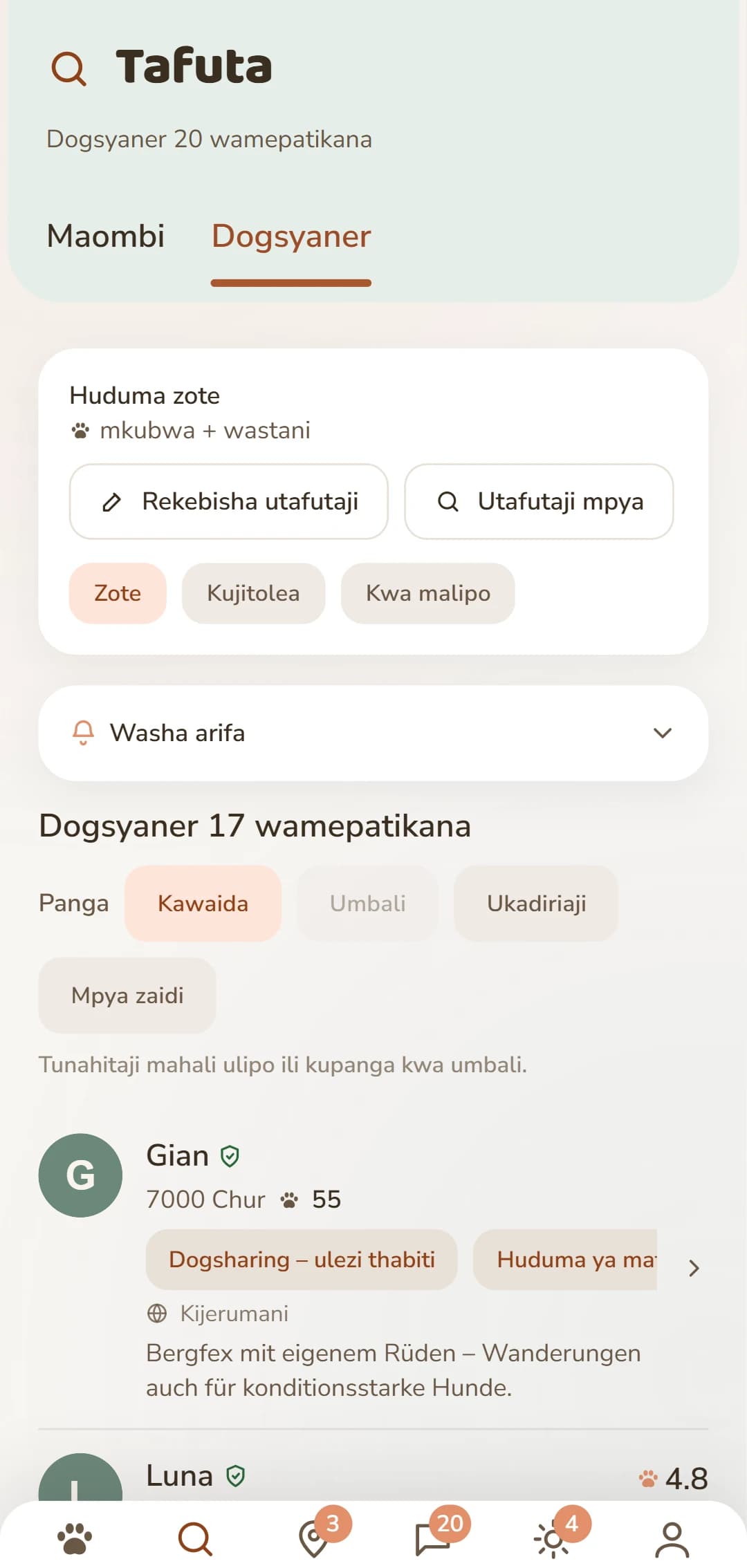 Orodha ya matokeo: Dogsyaner karibu nawe