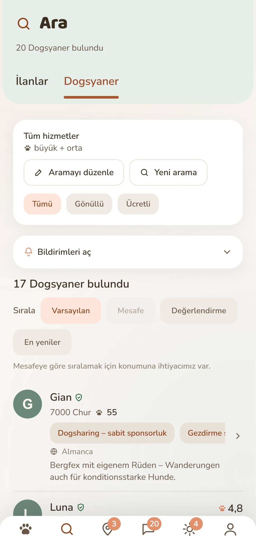Sonuç listesi: yakınındaki Dogsyaner'lar