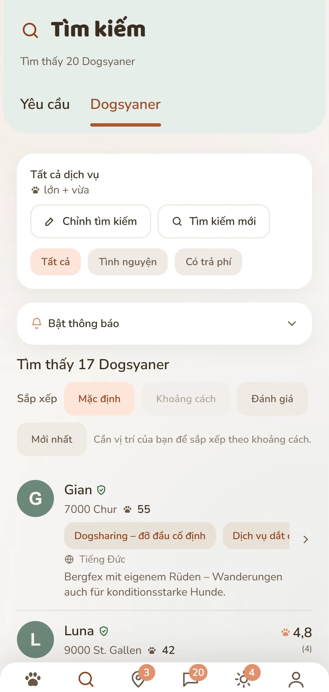 Danh sách kết quả: Dogsyaner gần bạn