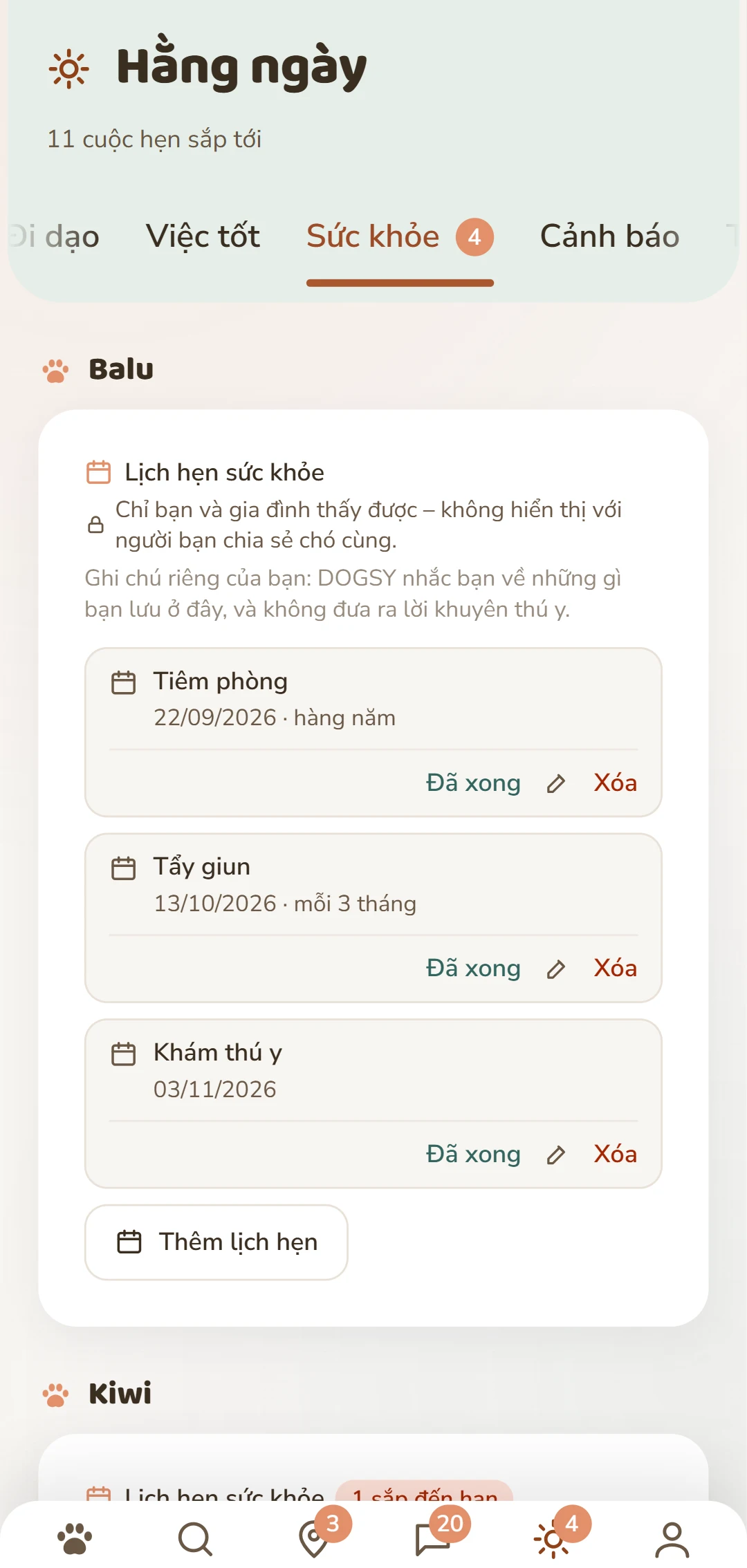Lịch hẹn sức khỏe theo từng chú chó: tiêm phòng, tẩy giun, phòng ve và hơn thế